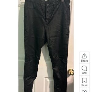 Black Coated Skinny Pants